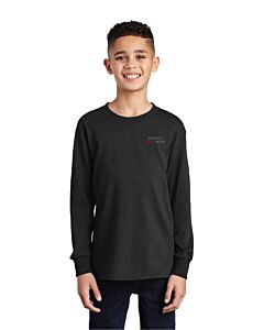 Port & Company® Youth Long Sleeve Core Cotton Tee - 2 Location Imprint - Talk in Circles Logo